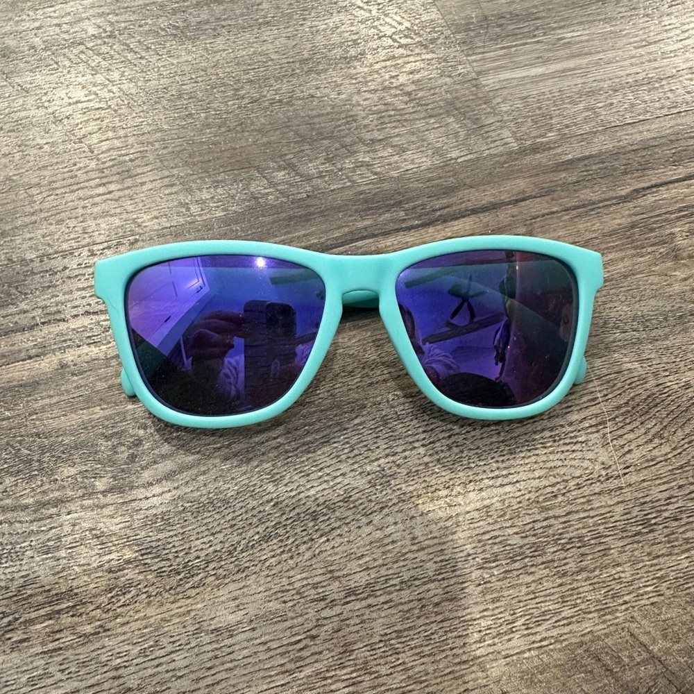 Turquoise Sunglasses with Blue Lenses